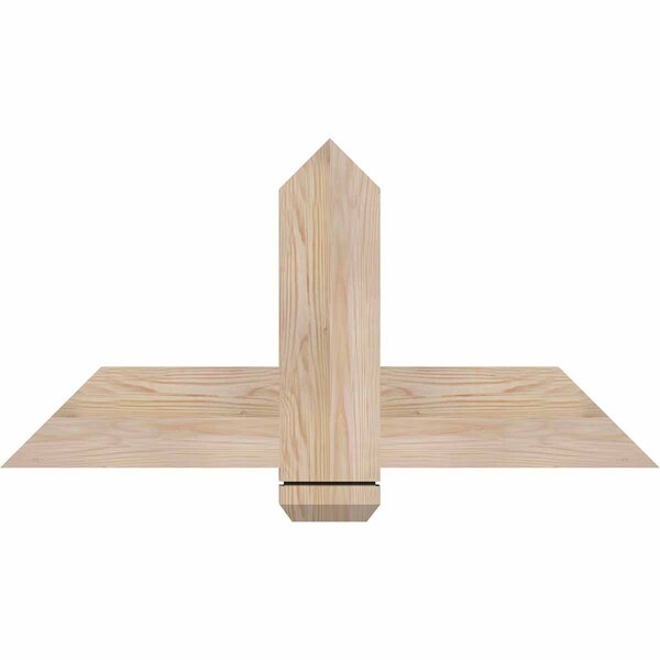 Ekena Millwork Eugene Smooth Timber Gable Bracket, Douglas Fir, 36"W x 18"H x 1 1/2"D x 5 1/2"F, 12/12 Pitch GBW036X18X0206EUG00SDF - main